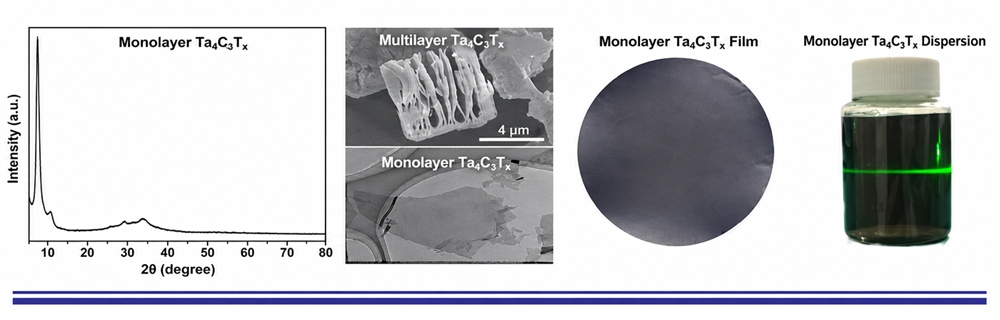 multilayer Tantalum carbide Ta4C3Tx MXene powder SEM